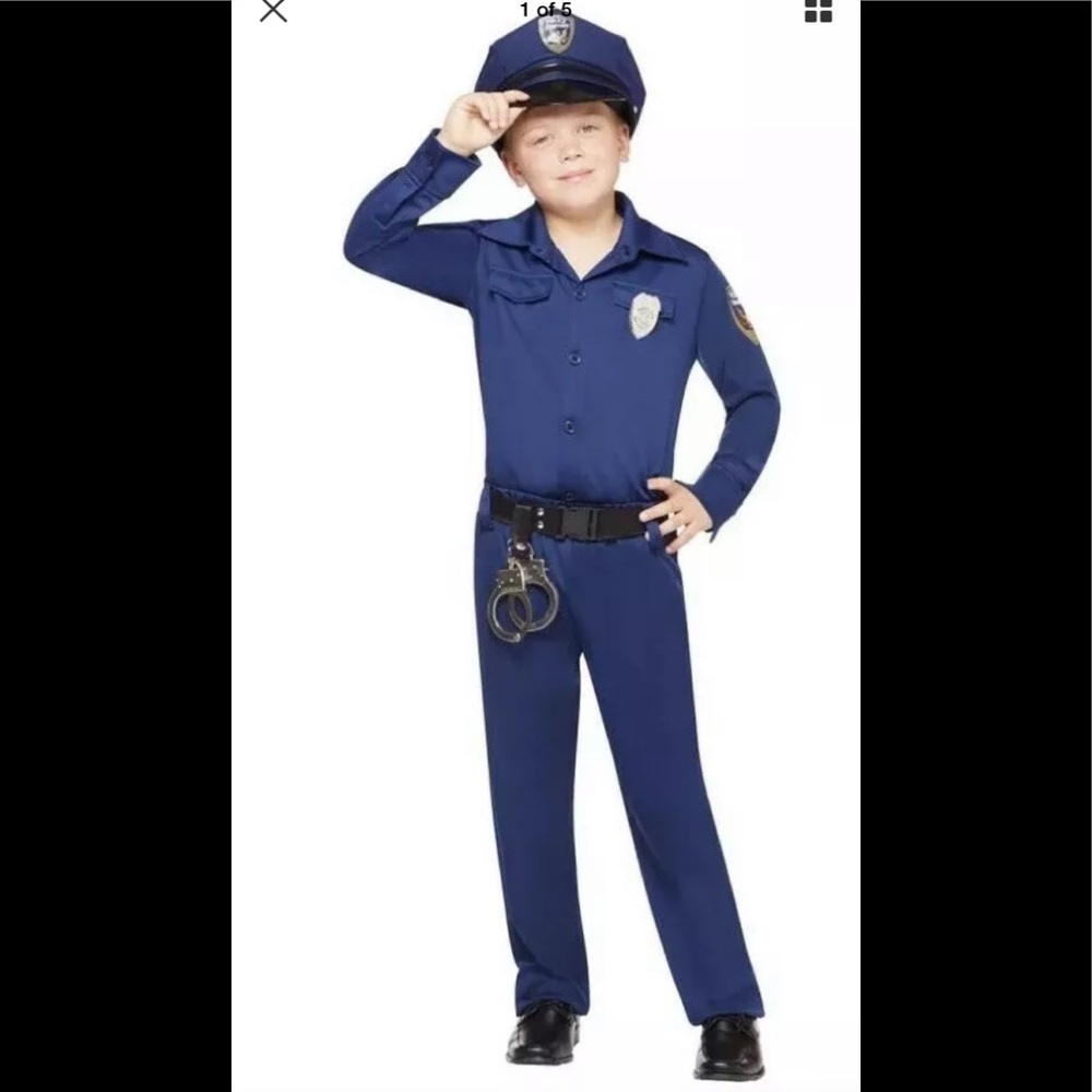Kids Police Officer Costume, Size S